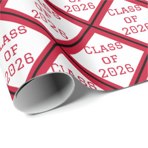 Papel de Embrulho de Formatura Vermelho e Branco