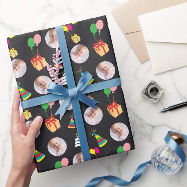 Papel de embrulho de foto de aniversário feliz (Presentear)