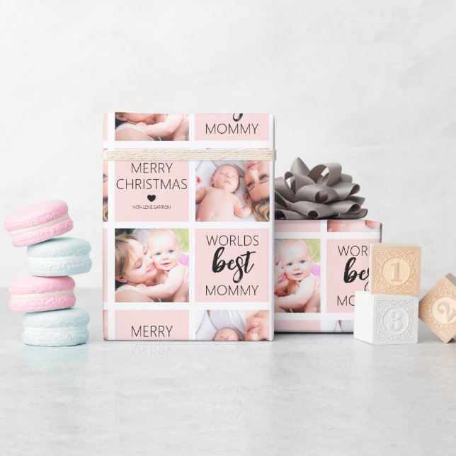 Papel de embrulho de fotografia Melhor Mãe do Mund (Chá de bebê)