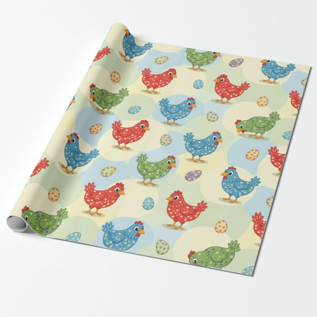 Papel de embrulho de frangos de bolinhas (Desenrolado)