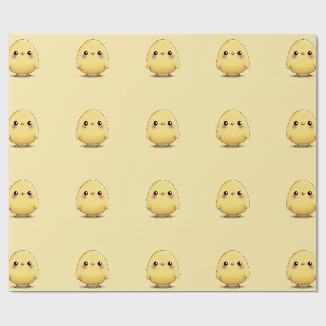Papel de Embrulho de Franguinho Fofo Presente Ador (Aberto)