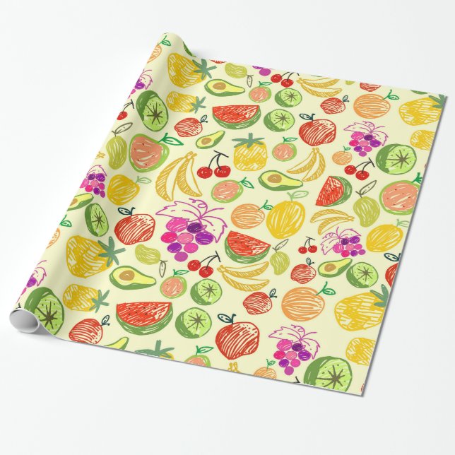 Papel de embrulho de fruta misto (Desenrolado)