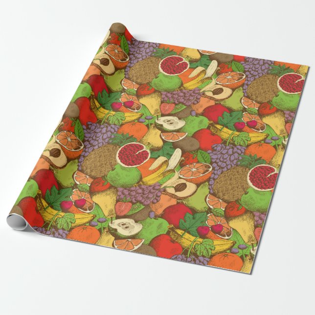Papel de embrulho de fruta tropical (Desenrolado)