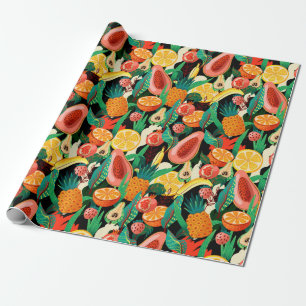 Papel de embrulho de fruta tropical