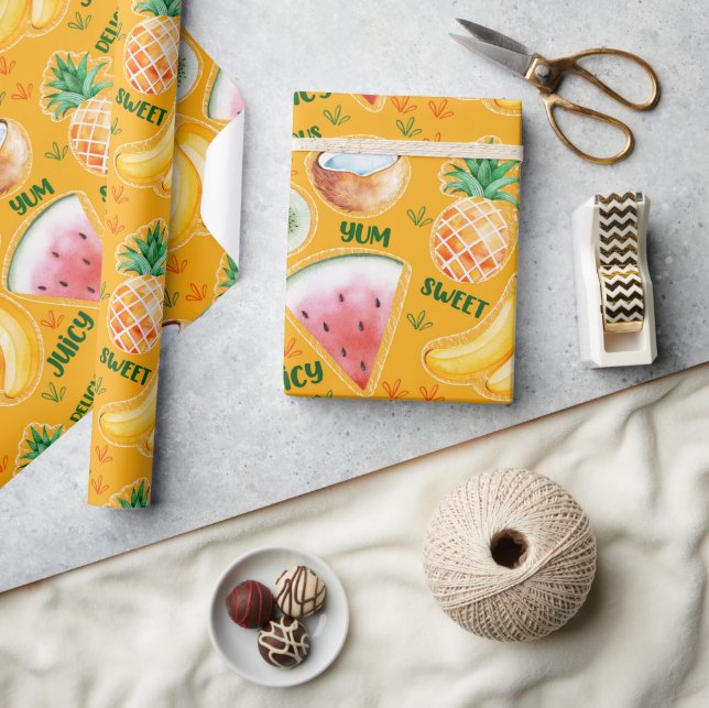 Papel de embrulho de frutas tropicais (Artesanato)