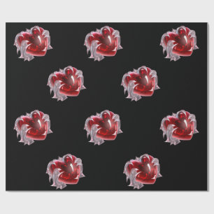 Papel de embrulho de fundo de coração vermelho par