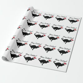 Papel de embrulho de gato de Natal