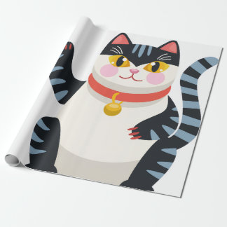 Papel de embrulho de gato estético japonês Kawaii 