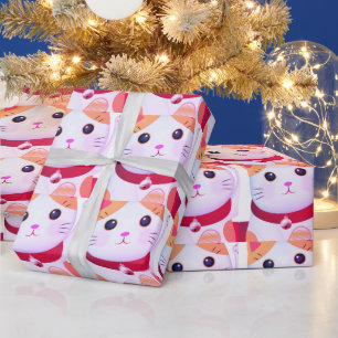 Papel de embrulho de gato estético japonês Kawaii 