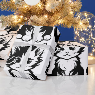 Papel de embrulho de gato estético japonês Kawaii