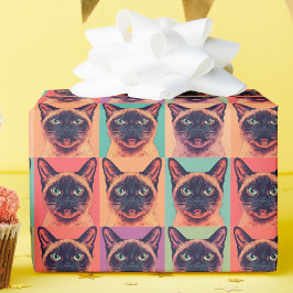 Papel de embrulho de gato siamês
