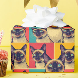 Papel de embrulho de gato siamês