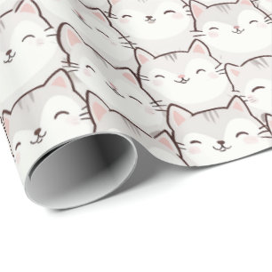 Papel de Embrulho de Gato Sorridente Divertido – A