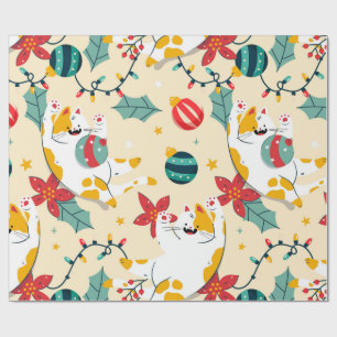 Papel de embrulho de gatos brancos