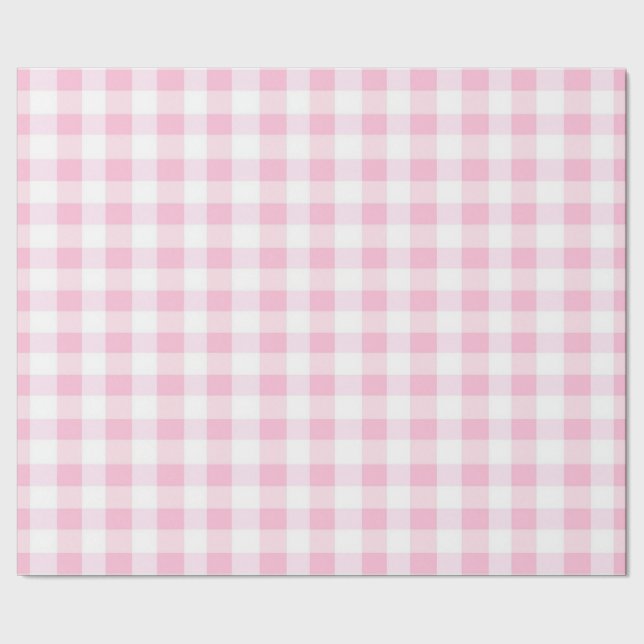 Papel de embrulho de gingham rosa (Barra)