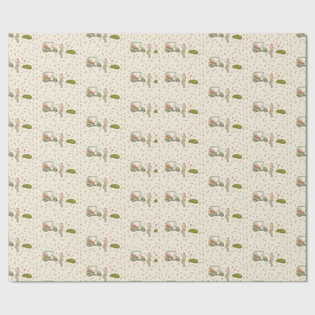 Papel de embrulho de golfe desenhado à mão (Barra)