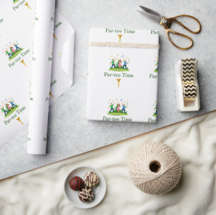 Papel de embrulho de golfe Par-tee Time Presente