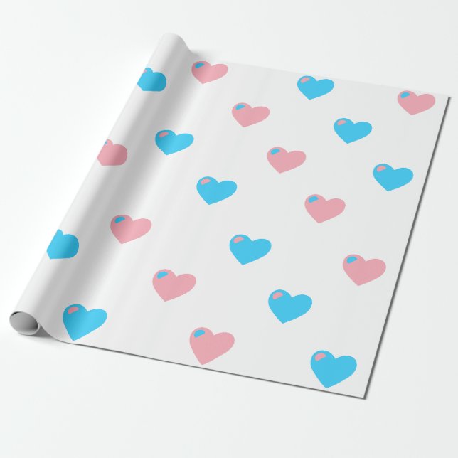 Papel de embrulho de grandes corações do Orgulho T (Desenrolado)