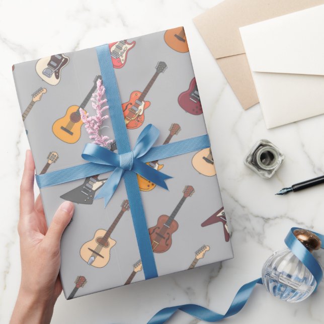 Papel de embrulho de guitarra, papel de presente d (Presentear)