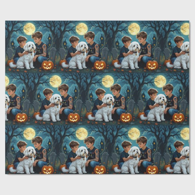 Papel de embrulho de Halloween Assustador e Fofo (Aberto)