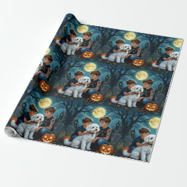 Papel de embrulho de Halloween Assustador e Fofo