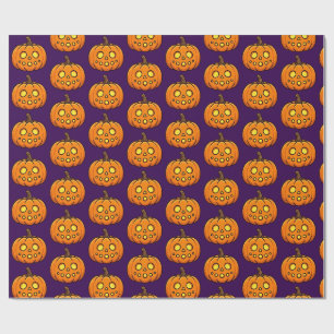 Papel de embrulho de Halloween com abóbora flameja