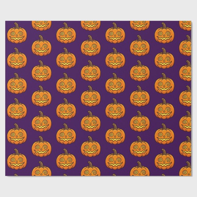 Papel de embrulho de Halloween com abóbora flameja (Aberto)