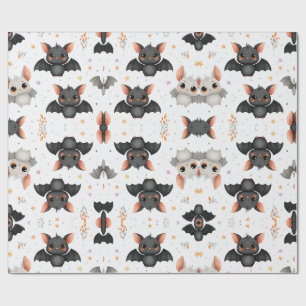 Papel de embrulho de Halloween com morcegos bebês