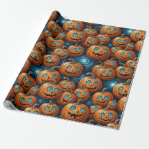 Papel de embrulho de Halloween de abóbora capricho