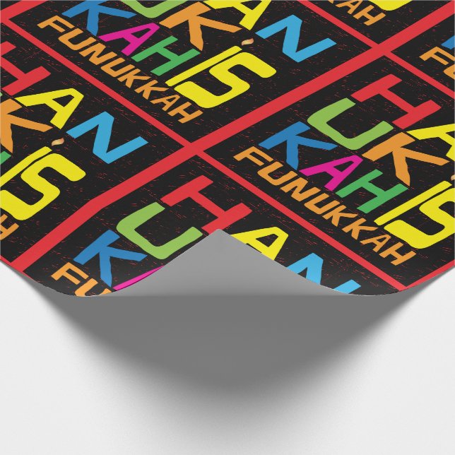 Papel de embrulho de Hanukkah "Hanukkah é Funukkah (Ponta)