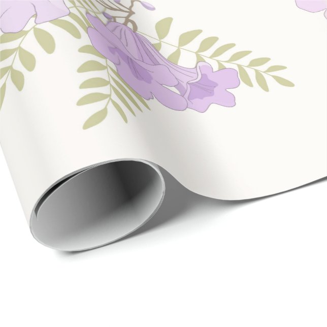 Papel de embrulho de Jacaranda Roxo Pastel Suave (Ponta do rolo)