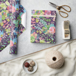 Papel de embrulho de jardinagem de cacto suculento