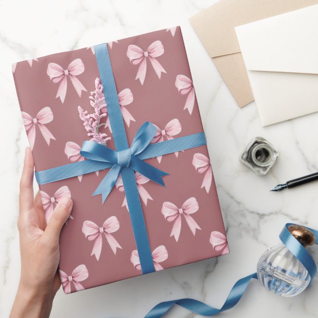 Papel de embrulho de laço feminino rosa (Presentear)