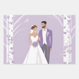 papel de embrulho de lavanda e de casamento branco
