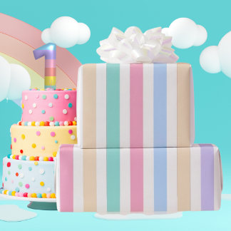 Papel de embrulho de listras pastel para primeiro