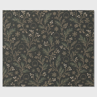 Papel de embrulho de luxo discreto de inverno com