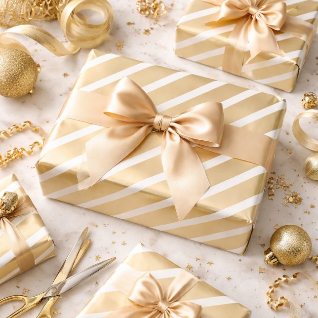 Papel de embrulho de luxo dourado e branco (Criador carregado)