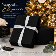 Papel de embrulho de luxo minimalista preto