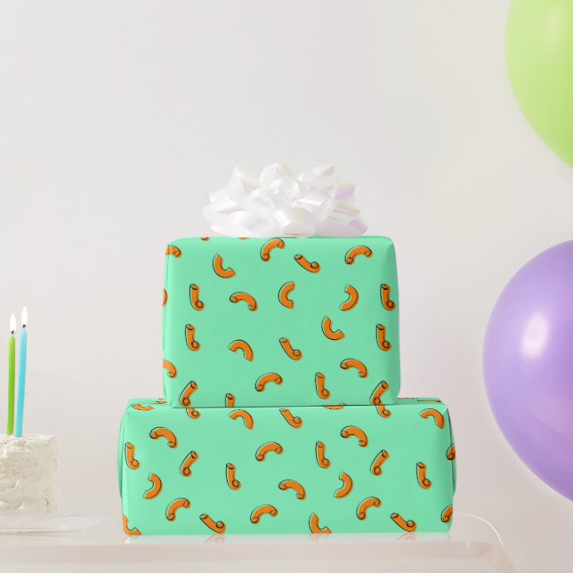 Papel de embrulho de Macarrão com Queijo (Presentes para festas)
