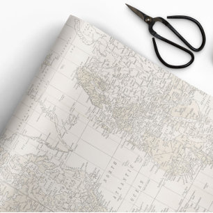 Papel de embrulho de mapa antigo