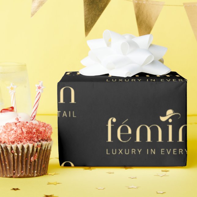 Papel de embrulho de marca elegante personalizado (Festa de aniversário)