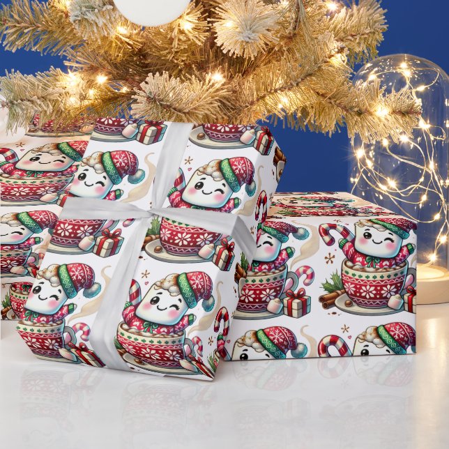 Papel de embrulho de marshmallow carinhoso de caca (Feriados)