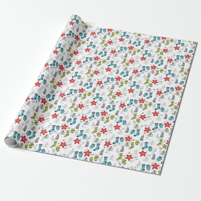 Papel de embrulho de meia de Natal (Desenrolado)
