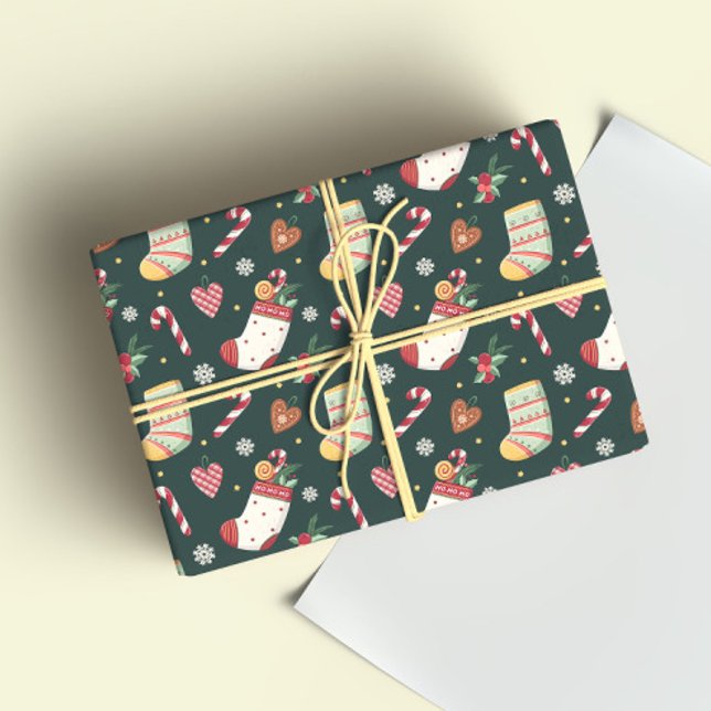 Papel de embrulho de Meias de Natal Clássicas (Criador carregado)