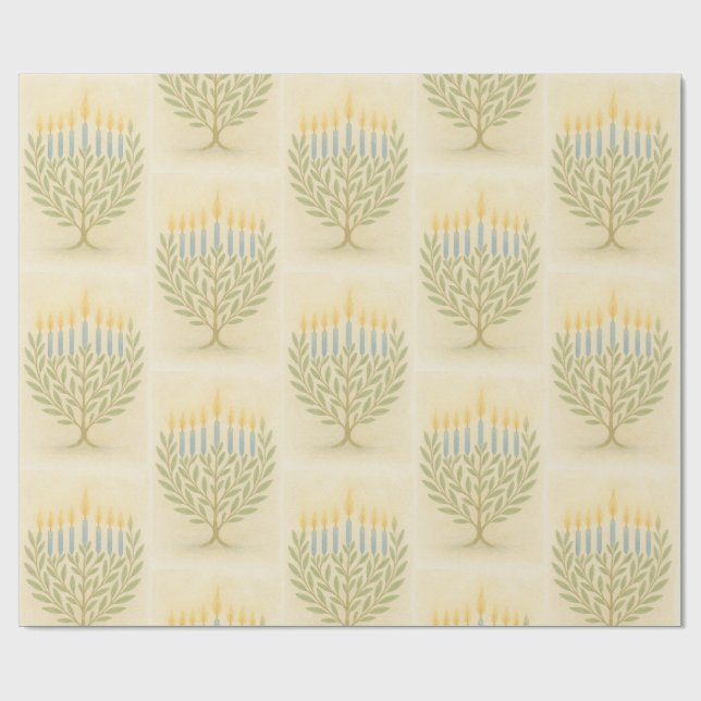 Papel de embrulho de Menorá de Chanukah (Aberto)