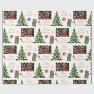 Papel de embrulho de moldura de Natal para a famíl