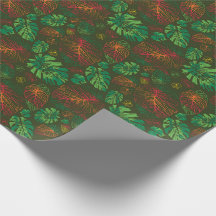 Papel de embrulho de Monstera desenhado em Mão Fel
