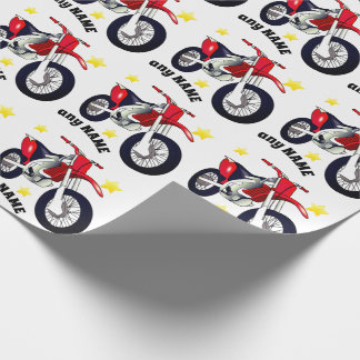 Papel de embrulho de motocicleta vermelha e mensag