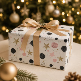 Papel de embrulho de Natal abstrato em rosa dourad