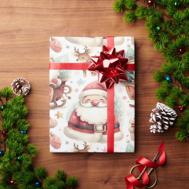 Papel de embrulho de Natal alegre e festivo (Presente de Natal)